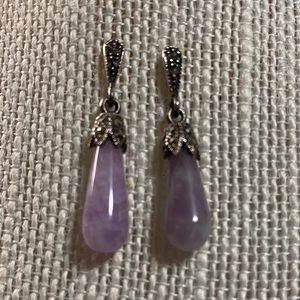 Vintage Marcasite & Amethyst Earrings